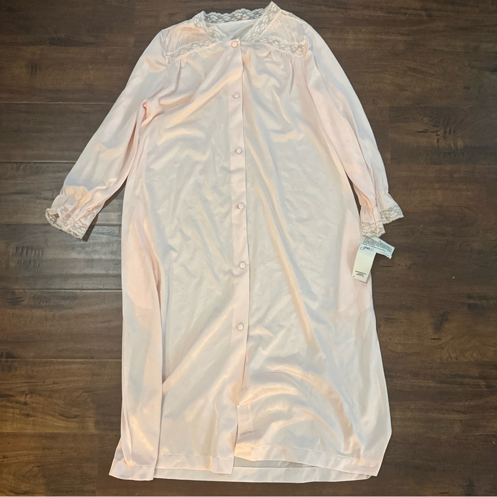 Women’s Henson Knickernick Pink Button Down Nightgown Size Medium NWT